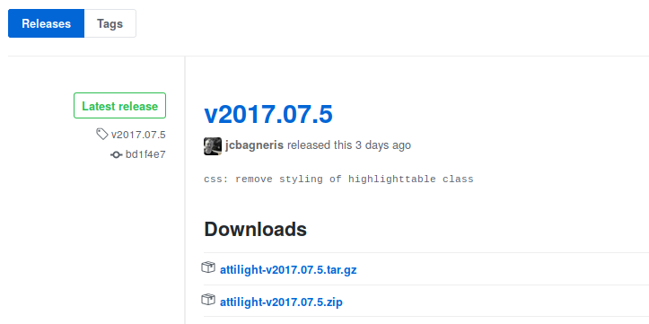 A built release on github
